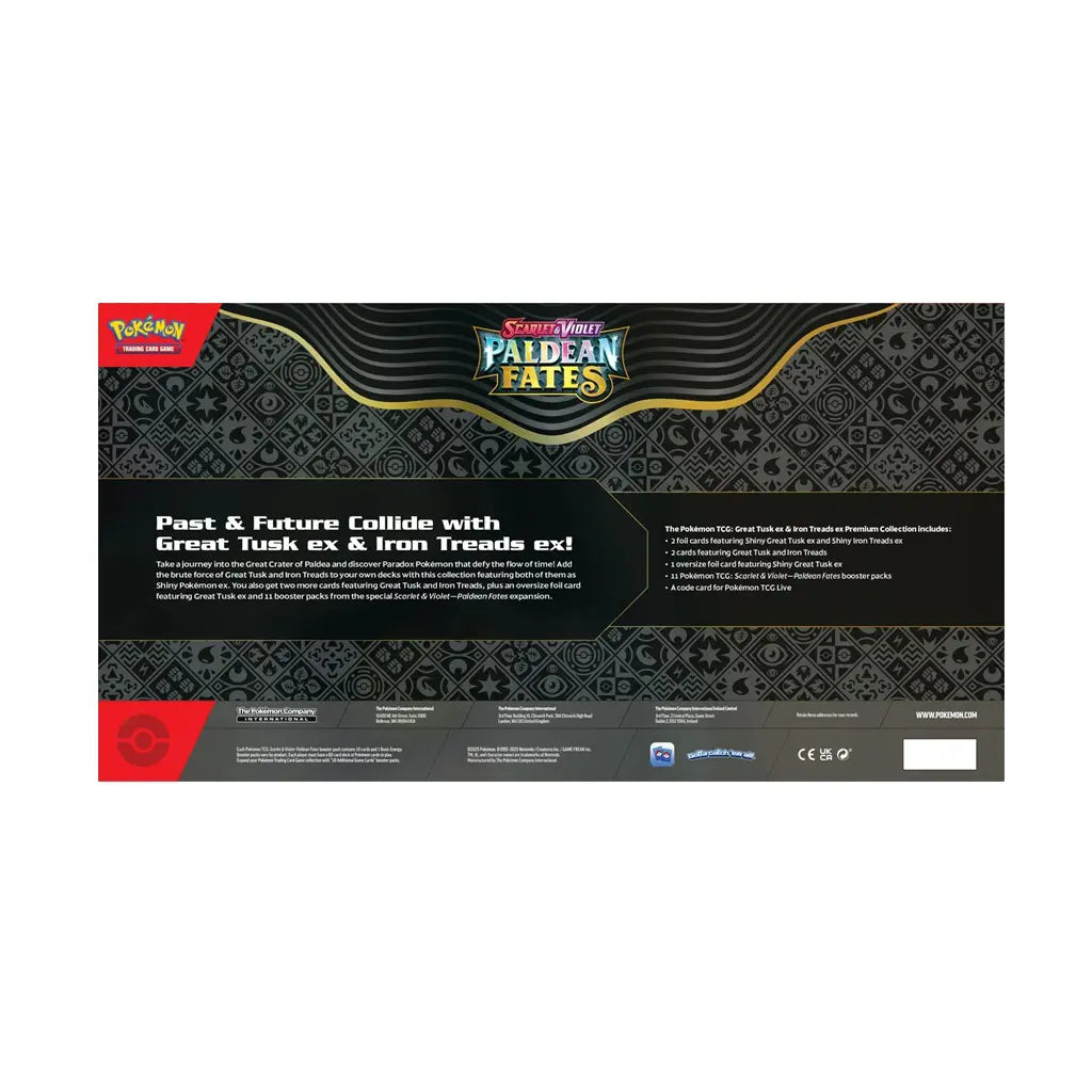 Paldean Fates Great Tusk ex & Iron Treads ex Premium Collection Box